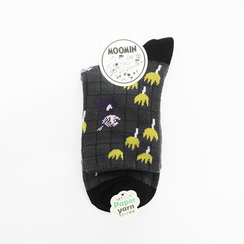 MOOMIN ムーミン ロークルーソックス ミイ花柄 BK /MNL753504-002